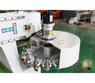 ATC Wood CNC Router 1325 ATC Woodworking Auto Tool Changer with 16-Position Rotary Tool Carousel Syntec 6MD Bus Communication